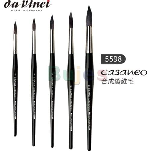 Da Vinci Watercolor Series 5598 Casaneo Paint Brush, Round New Wave Syntheticsl, Size 2,6,8,10,12,16, a perfect point or edge