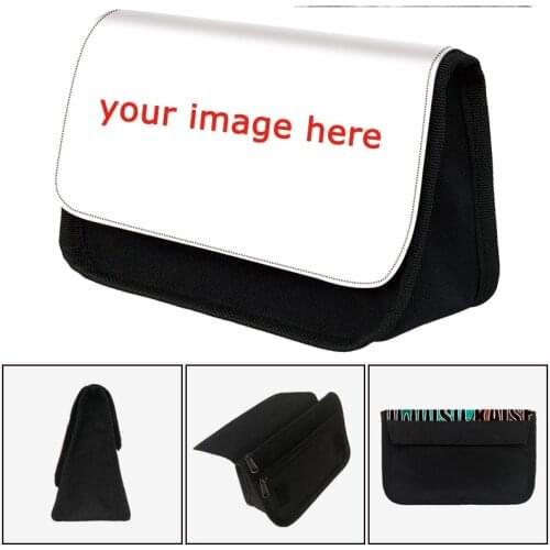 Customize Your Image / Logo / Name Cosmetic Bag Pencil Case Ladies Stationary Bags Young Girls Boys Pencil Box Bilayer Holder