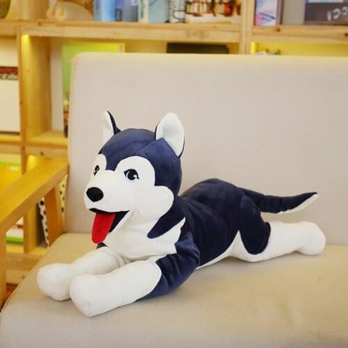 Creative toy lying husky plush toy soft dog doll throw pillow Christmas gift h0125