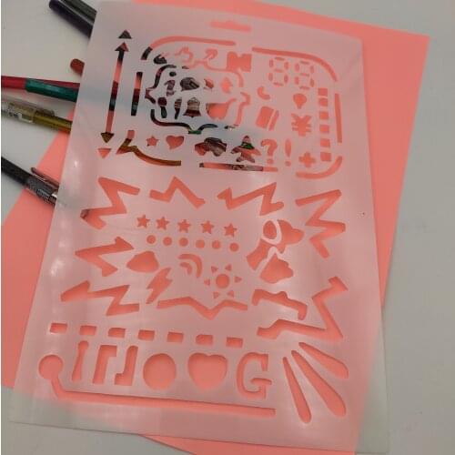 Square droplets plastic mold shield DIY cake scrapbook stencils hollow Embellishments printing lace ruler Valentines Day