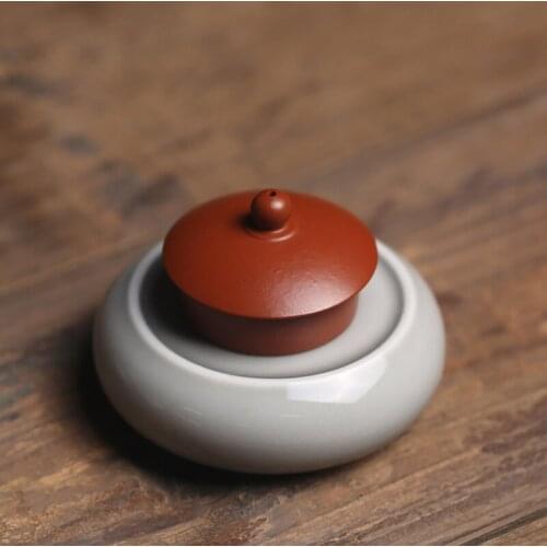 Small Grey Ceramic Coaster Tea Cup Saucers Stand For Mug Cup Holder Put Glasses For Lid