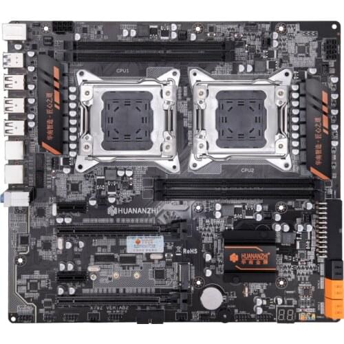 HUANANZHI X79 dual CPU motherboard LGA 2011 E-ATX X79 USB3.0 SATA3 PCI-E NVME with dual Xeon processor