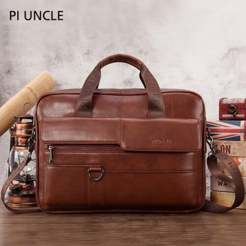 New style cowhide mens briefcase top layer cowhide messenger bag large capacity handbag mens business travel shoulder bag