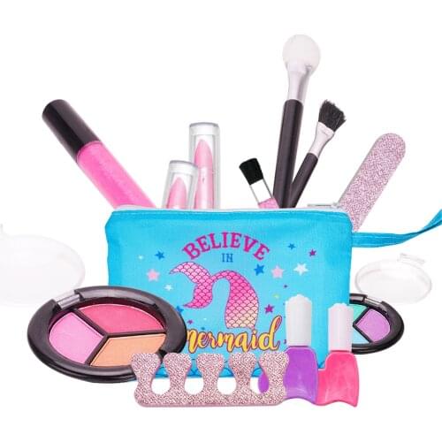 14PCS MyFirst Princess Make Up Kit Washable Beauty Makeup Box Baby Gift Toys For Girls Birthday Pretend Play