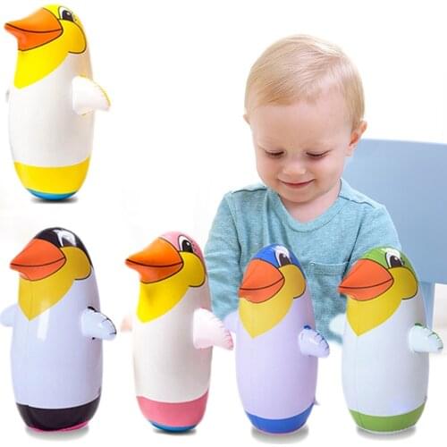 5PCS/lot Outdoor Fun And Sports 22cm Inflatable Penguin Toys Soft Plastic Tumbler Inflatable Penguin For Children Play