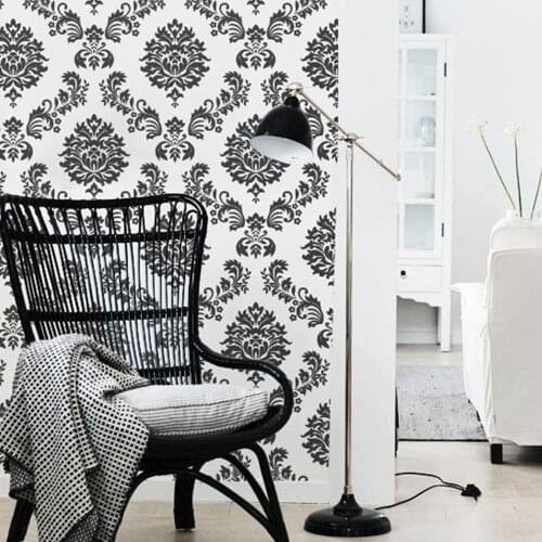 Black and White Pattern Art Furniture Decal Wallpaper Living Room Adhesive Wall Paper Waterproof Wall Stickers for Cabinet Desk