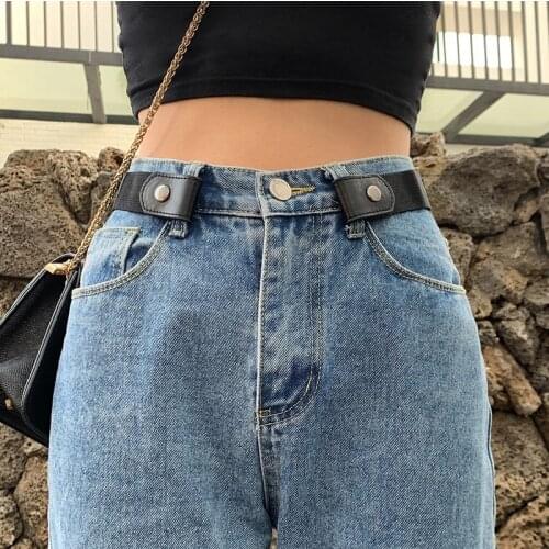 Belts for Women Buckle-Free Waist Jeans Pants No Buckle Stretch Elastic Waist Belt for Men Invisible Belt DropShipping