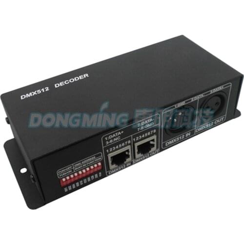 Led strip 5050 3528 DC 12V-24V 3 Channel 4A dmx512 controller decoder, led control demoder, rgb controller decoder