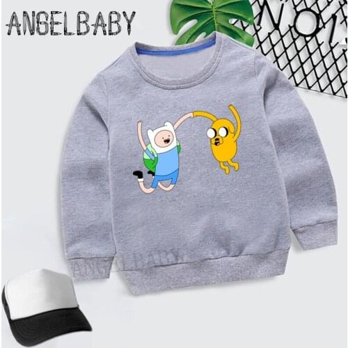 Boys Girls Sweatshirt Kids Adventure Time Finn and Jake Design Cartoon Hoodies Children Autumn Tops Baby Cotton Clothes,KYT5200