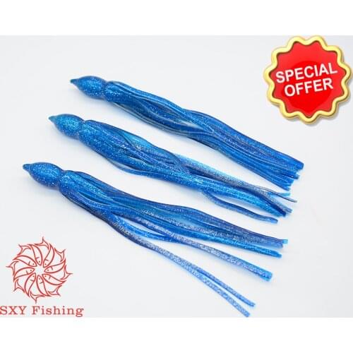 SXY FISHING 6 Inch Octopus & Squid Seawater Fishing Bait Trolling Bait Bionics Squid Lure Bionics Octopus Bait Multiple colors 4