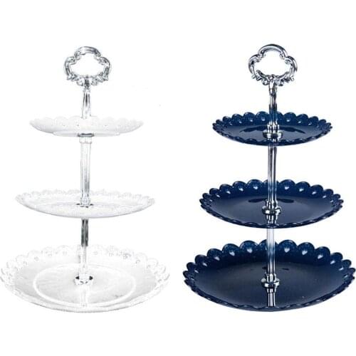 Three-layer Fruit Tray Holiday Party Cake Plate Dessert Candy Dish Cake Stand Self-help Display Home Table Decoration Trays