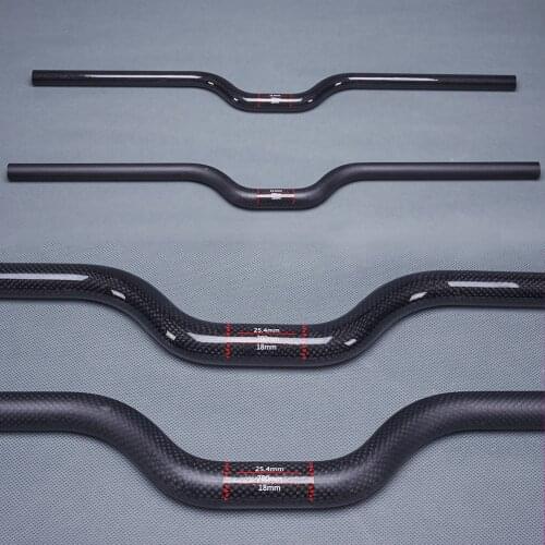 Full Carbon Fiber Bicycle Handlebar MTB Bike Bars Mountain Cycing Parts U - Style Handlebars For Stem Diameter 25.4mm