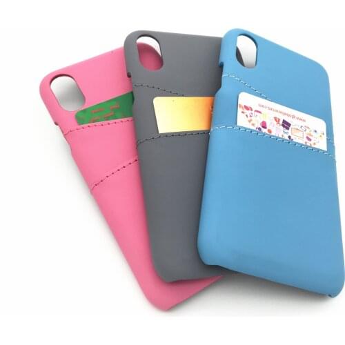 VNSTRIP Luxury Skin PU Dual Card Slot Slim Phone case Credit Card pocket Holder PC Business Back Cover for Apple iPhone X XS