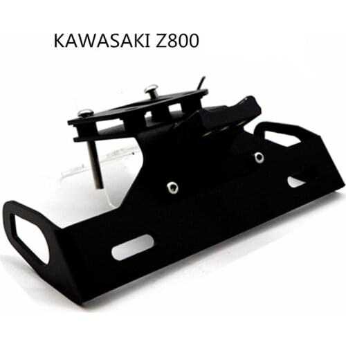 For Kawasaki Z800 Motorcycle modification accessories Parts Folding with Light Short Tail License Plate Holder Frame