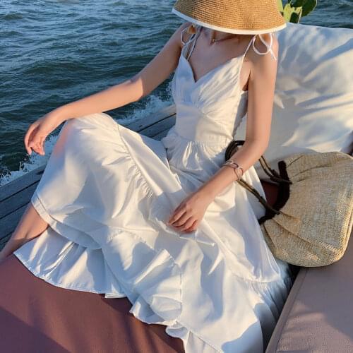 Vetement femme 2021 Summer Dress Women Sleeveless Spaghetti Strap A Line Dress Vestido