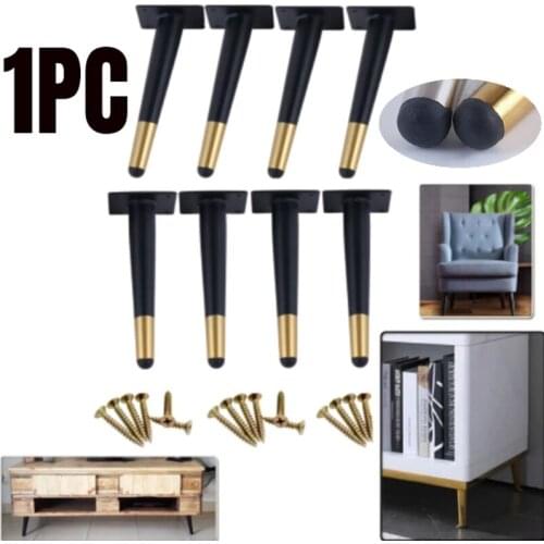 1PC Metal Furniture Legs Replacement Foot Oblique/Straight Tapered For Cabinet Coffe Table Sofa TVStands with Screws120-400mm