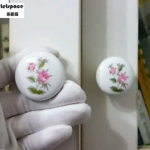 2pcs drawer cupboard Cartoon Knob White ceramic kitchen Dresser cabinet Pull Modern fashion pumpkin porcelain furniture Handle