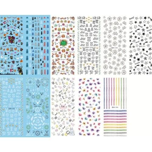 24 Designs For your choice Water Transfer Nails Art Sticker Nail Wraps Foil Sticker manicure stickers