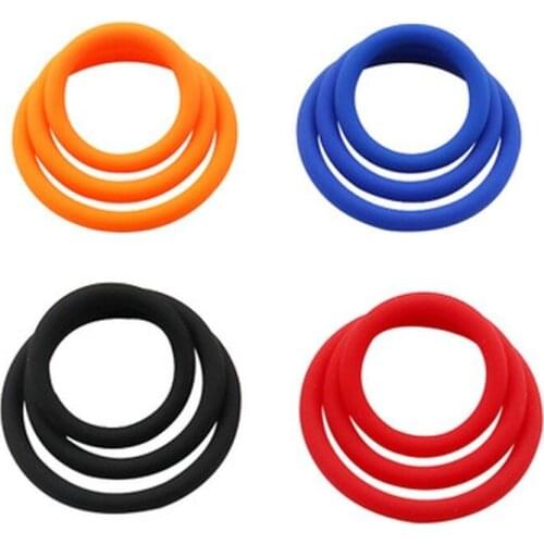 3pcs/set Silicone Durable Penis Ring Adult Men Ejaculation Delay Cock Rubber Rings Penis Enlargement Sex Toys For Male Sex Rings