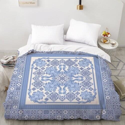 3D Duvet cover Quilt/Blanket/Comfortable Case Luxury Bedding 135 140x200 150x200 220x240 200x220 for Home Bohemian blue