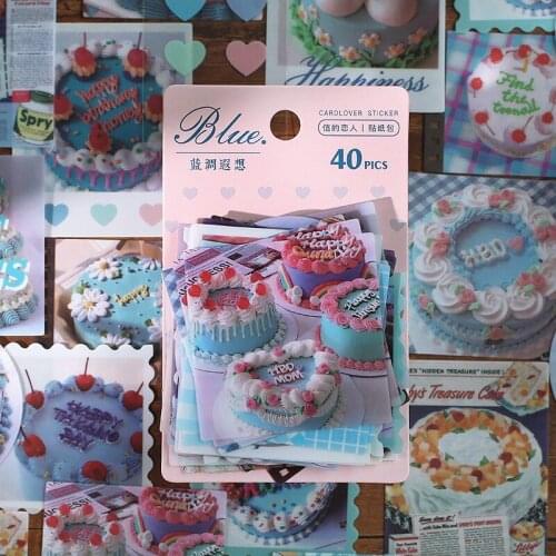 40 Pcs/Pack Cute Birthday Cake Decorative Stickers DIY Scrapbooking Diary Album Stick Labels Gift Kawaii Stationery Sticker