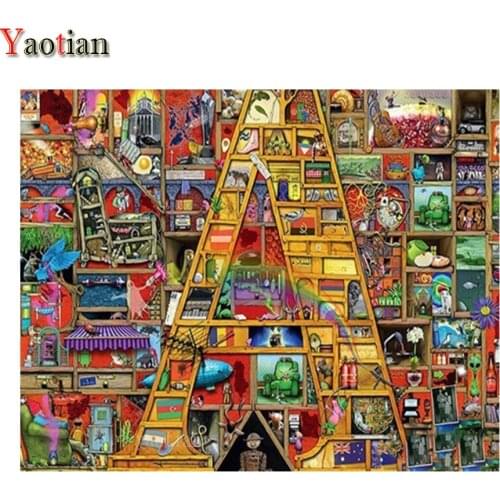 5D Diamond Painting Full Drill Square Embroidery Book Flower Letters Shelf Rhinestones Cross Stitch Kit Handmade Decoration