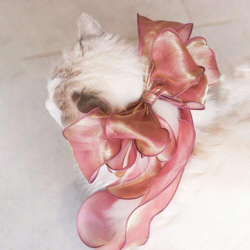 Princess Style Bow Ribbon Cat Collar Decorate Cat Small Dog Puppy Kitten Accessories Jewelry Christmas Gift Pet Products for Dog