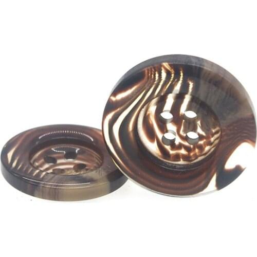 SHINE Resin Sewing Buttons Scrapbooking Round Four Holes Stripe Pattern 25\28mm 12 PCs Costura Botones Decorate bottoni botoes