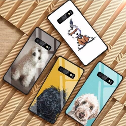 Cartoon Westie Dog Tempered Glass Phone Case For Samsung Galaxy S8 S9 S10 S20 PLUS J8 J6 J4 2018 NOTE 8 9 10 Cover Shell