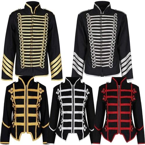 Cosplaydiy My Chemical Romance Gold Hussar Parade Jacket Military Parade Emo Punk Drummer Jacket Michael Jackson Coat L320