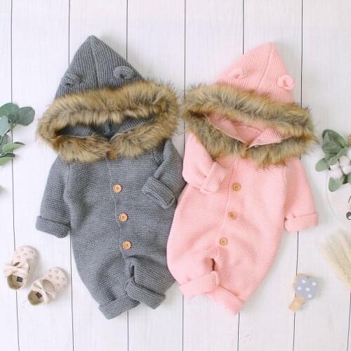 Baby Rompers Knitted Long Sleeve Newborn Baby Boys Girls Jumpsuits Onesie Toddler Children Overalls Clothing