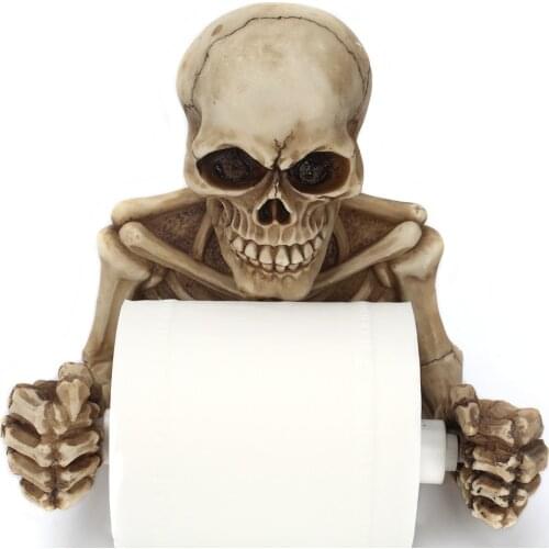 Creative Skull Resin Roll Paper Rack Living Room Bedroom For Halloween Decoration