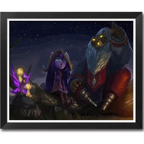 MaHuaf-A1366 LOL Game Artwork painting coloring by numbers on canvas DIY oil hand-painted framed wall painting for home decor