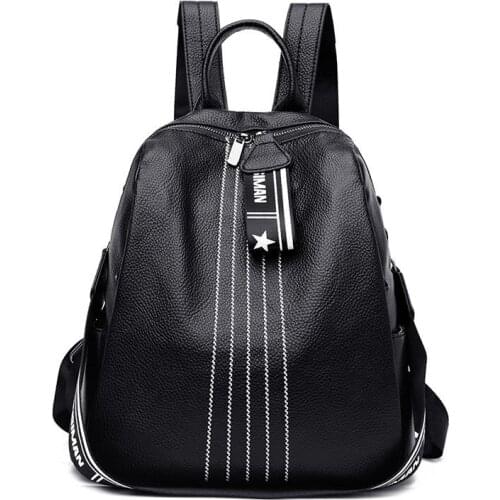 Women Leather Backpacks Multifunction Female Vintage Backpack Shoulder Bag Travel School Bags Large Capacity Mochila