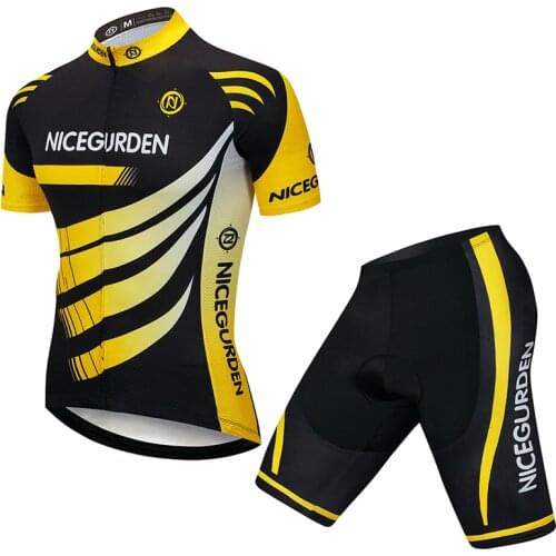 2021 Mens Mountain Bike Jersey Breathable Short Sleeve Set Strap Bike Clothing Quick-drying Bike Shirt Sports Equipment Cycling