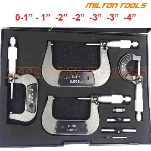 0-4inch Outside Micrometers in sets inch micrometer 0-1" 1-2" 2-3" 3-4