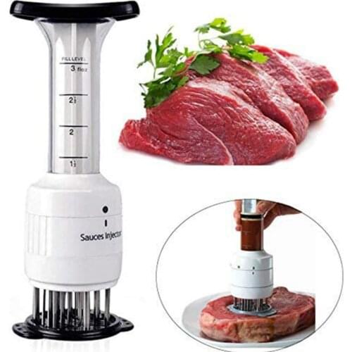 Multifunctional Meat Tenderizer Needle Stainless Steel Meat Injector Marinade Flavor Syringe For BBQ Cooking Kitchen Gadgets