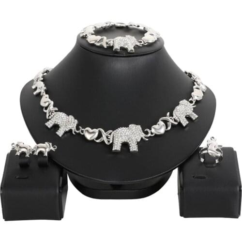 Wholesale Dubai XXOO Jewelry Sets for Women I love YOU Necklace AfricanElephant Shape Nigerian Bridal Wedding Jewelry set