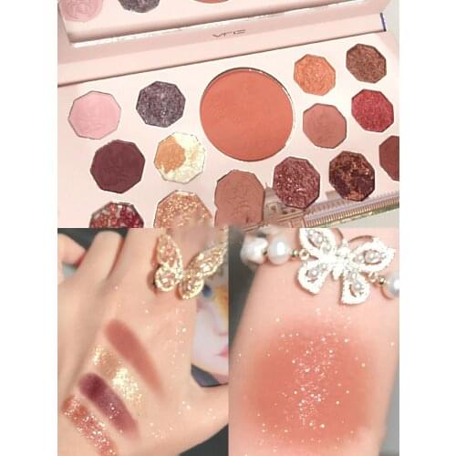 New Arrival 15 Color Eye Shadow Palette Women Beauty Cosmetic Matte Shimmer Glitter Sequins Pigment Eye Makeup Natural Brighten