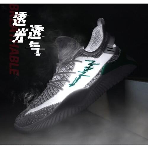 Causal sports leather Fashion Sneaker Breathable knitting mesh shoes Mens sapatos informales 39 black man comfortable para on s