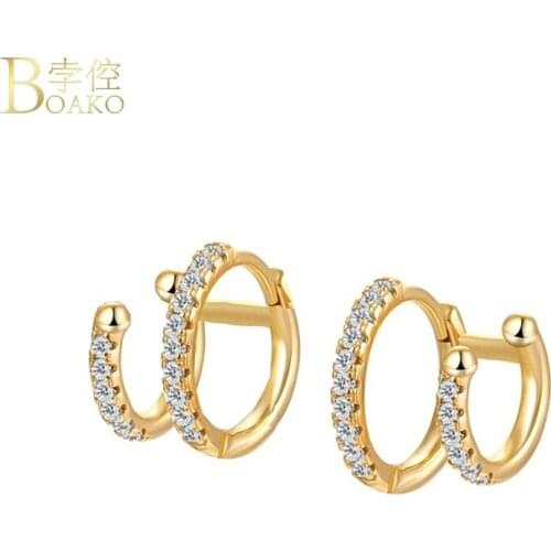 BOAKO 925 Sterling Silver Piercing Ohrringe Woman Hoop Earring Gifts Joyero Pendientes Brincos Aretes 2020 Fine Jewelry For Girl