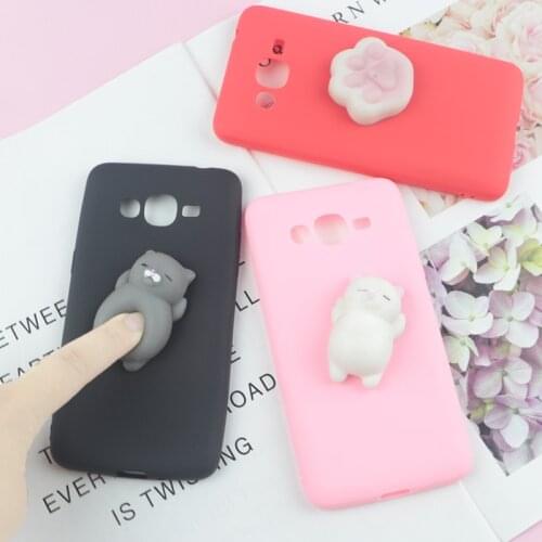 3D Squishy Toys Cute Cat Case For Samsung Galaxy Note 5 8 9 10 Lite 20 Ultra M01 M21 M30S M31 M51 M60S Cover Funny Cat Cases