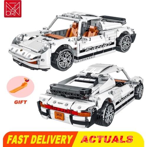 1365PCS Building Blocks Mork Nostalgic Model 1970 Block Car 023013 Classic Porsche Sports Car Boy Girl Toy Birthday Gift