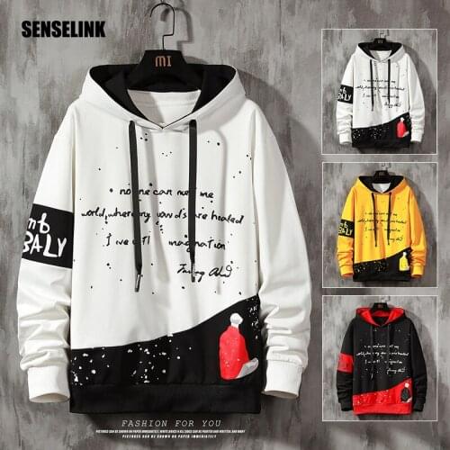 Mens Sweatshirt 2021 New Casual Fashion Spring Autumn Hoodie Hip Hop Personality Printed Streetwear Loose Cotton Men Sweatshirts