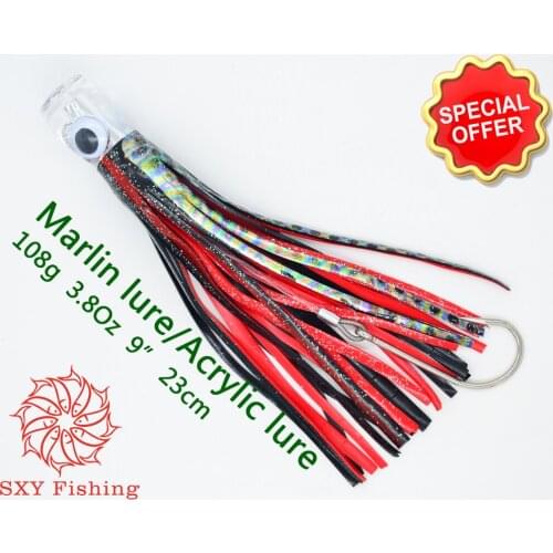 SXY FISHING Acrylic Lure Trolling Lure Trolling Bait 3.8OZ Deep sea fishing Octopus lure Boat fishing Lure Multicolor-AA0020