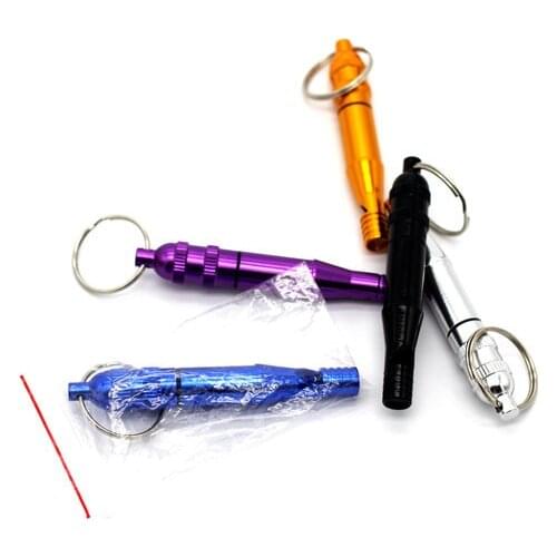 Outdoor multifunctional survival whistle aluminum alloy two-section training whistle portable sealed waterproof whistle
