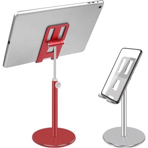 Universal Adjustable Height Metal Aluminum Alloy Tablet Phone Holder Stable Desktop Stand Rotatable Liftable Stable Bracket