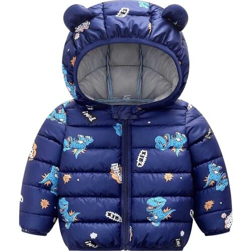 Windproof Winter Kids Jackets for Baby Boys Girls Thick Coat Girl Warm Cartoon Ear Hooded Jacket Children Outerwear 0-4 Y Parkas