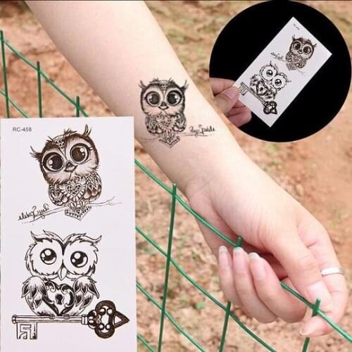 1/5pcs Owl Shaped Temporary Tattoo Sticker Waterproof Non-toxic Easily-operated Body Art Fake Tattoos Water Transfer Dropship