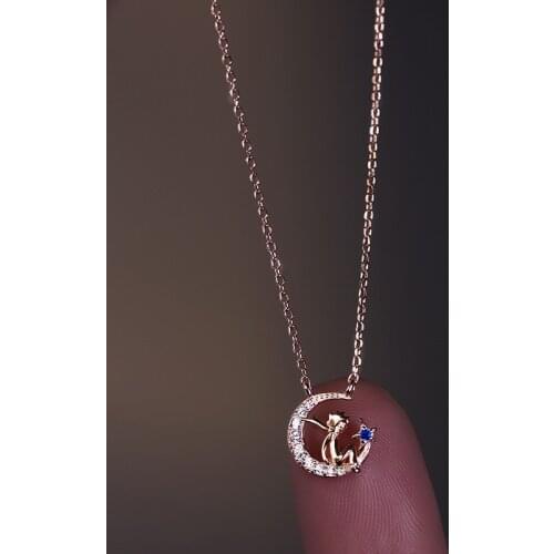 925 Sterling Silver Crystal Angel Charm Pendant Necklace For Women Anniversary Wedding Statement Jewelry dz284